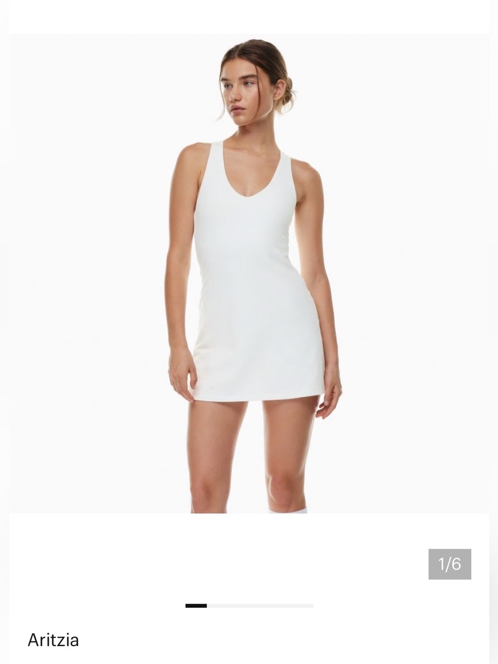 Aritzia Clean White Scoop Neck Mini Dress